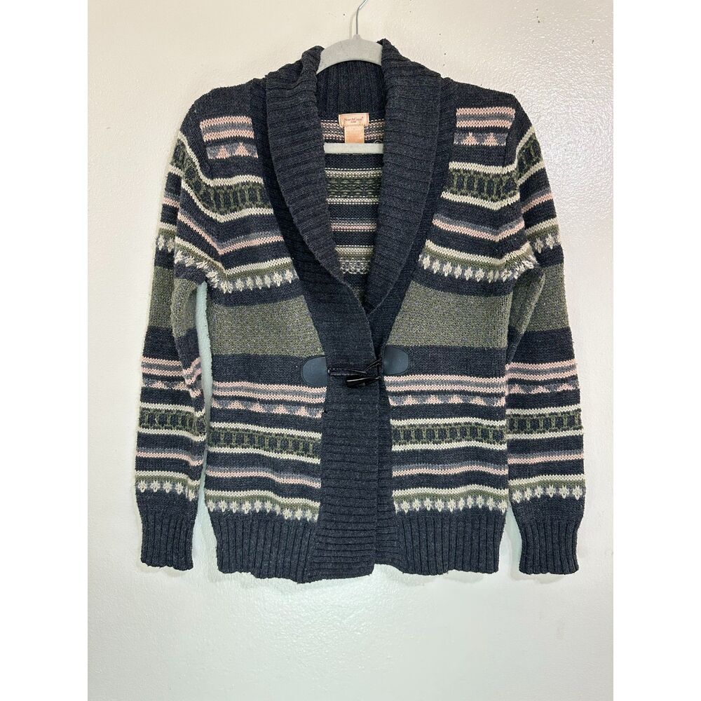 North Crest Women's Striped Cardigan Sweater Size S